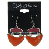 Orange & Pink Colored Metal Dangle-Earrings #LQE3417