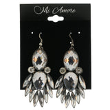 Silver-Tone Metal Dangle-Earrings Crystal Accents