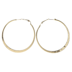 Gold-Tone Metal Hoop-Earrings #LQE3427