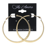 Gold-Tone Metal Hoop-Earrings #LQE3427