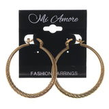 Gold-Tone Metal Hoop-Earrings #LQE3428