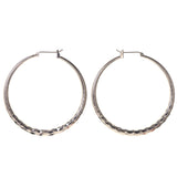 Silver-Tone Metal Hoop-Earrings #LQE3431