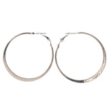 Silver-Tone Metal Hoop-Earrings #LQE3432