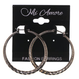 Silver-Tone Metal Hoop-Earrings #LQE3433