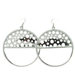 Silver-Tone Metal Dangle-Earrings