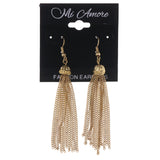 Gold-Tone Metal Dangle-Earrings With tassel Accents #LQE3452