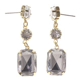 Silver-Tone & Gold-Tone Metal Dangle-Earrings Crystal Accents #LQE3468