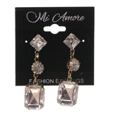 Silver-Tone & Gold-Tone Metal Dangle-Earrings Crystal Accents #LQE3468