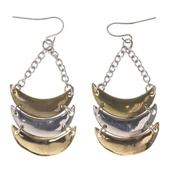 Silver-Tone & Gold-Tone Colored Metal Dangle-Earrings #LQE3470