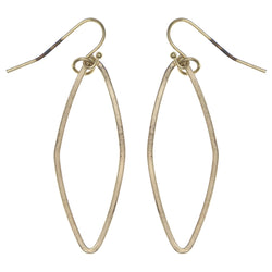 Gold-Tone & White Metal -Dangle-Earrings Crystal Accents #LQE3526