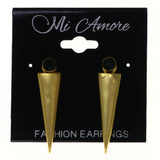 Gold-Tone & Black Metal -Dangle-Earrings Crystal Accents #LQE3548