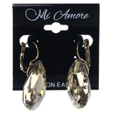 Yellow & Gold-Tone Colored Metal Dangle-Earrings With Crystal Accents #LQE3560