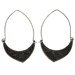 Filigree Hoop-Earrings Gold-Tone Color  #LQE3570