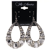 Silver-Tone Metal Dangle-Earrings With Crystal Accents #LQE3573