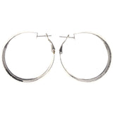 Silver-Tone Metal Hoop-Earrings #LQE3575
