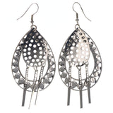 Silver-Tone Metal Dangle-Earrings #LQE3579