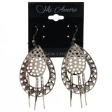 Silver-Tone Metal Dangle-Earrings #LQE3579