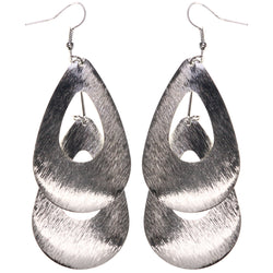 Silver-Tone Metal Dangle-Earrings #LQE3580