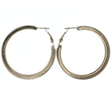 Glitter Sparkle Hoop-Earrings Gold-Tone & Silver-Tone Colored #LQE3581