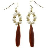 Mi Amore Drop-Dangle-Earrings Gold-Tone/Brown