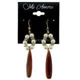 Mi Amore Drop-Dangle-Earrings Gold-Tone/Brown