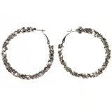 Silver-Tone Metal Hoop-Earrings #LQE3600