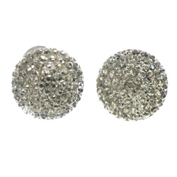 Green & Silver-Tone Colored Acrylic Stud-Earrings With Bead Accents #LQE3603