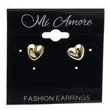 Heart Stud-Earrings Gold-Tone & Clear Colored #LQE3610