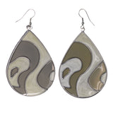 White & Gray Colored Metal Dangle-Earrings #LQE3627