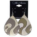 White & Gray Colored Metal Dangle-Earrings #LQE3627