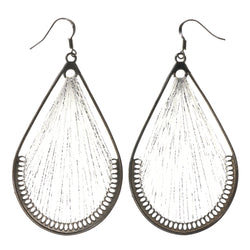 Silver-Tone & Bronze-Tone Colored Metal Dangle-Earrings #LQE3629