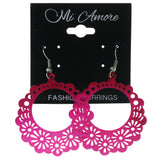 Flower Ombre Dangle-Earrings Pink & Silver-Tone Colored #LQE3632