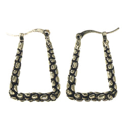 Gold-Tone & Black Colored Metal Hoop-Earrings #LQE3635