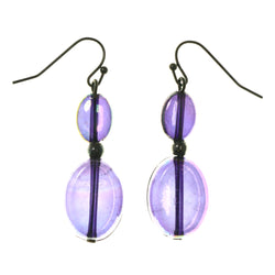 AB Finish Dangle-Earrings With Bead Accents  Purple Color #LQE3640