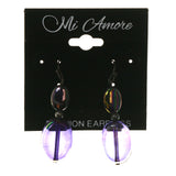 AB Finish Dangle-Earrings With Bead Accents  Purple Color #LQE3640