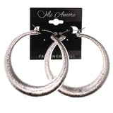 Silver-Tone Metal Hoop-Earrings #LQE3651