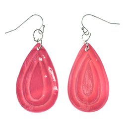 Pink & Silver-Tone Colored Shell Dangle-Earrings #LQE3656