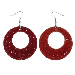 Red & Black Colored Acrylic Dangle-Earrings #LQE3657