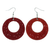 Red & Black Colored Acrylic Dangle-Earrings #LQE3657