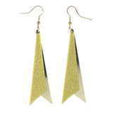 Glitter Sparkle Dangle-Earrings Yellow & Gold-Tone Colored #LQE3675