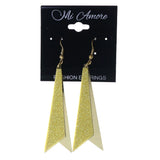 Glitter Sparkle Dangle-Earrings Yellow & Gold-Tone Colored #LQE3675