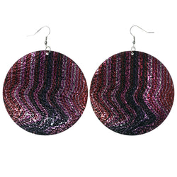 Red & Pink Colored Metal Dangle-Earrings #LQE3678