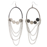 Silver-Tone Metal Dangle-Earrings #LQE3682