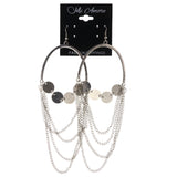 Silver-Tone Metal Dangle-Earrings #LQE3682