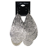 Flower Chandelier-Earrings Silver-Tone Color  #LQE3684