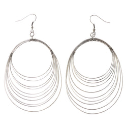 Silver-Tone Metal Dangle-Earrings #LQE3687