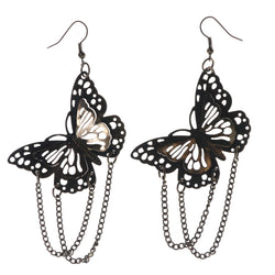 Butterfly Dangle-Earrings Bronze-Tone Color  #LQE3689