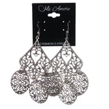 Silver-Tone Metal Dangle-Earrings #LQE3690