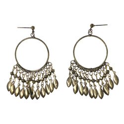 Gold-Tone Metal Dangle-Earrings With Bead Accents #LQE3694