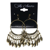 Gold-Tone Metal Dangle-Earrings With Bead Accents #LQE3694